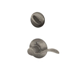 Schlage F59 ACC 621 LH Accent Interior Left-Handed Lever with Deadbolt, Distressed Nickel (Interior Half Only)