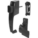 PrimeLine K 5071 Push Button Latch w/ Tie Down, Single Unit, Black Designed to Accommodate Multiple Surfaces, Complete with N