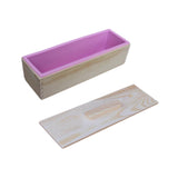ZOOMELLA Rectangular Silicone Mould Wooden Box Silicone Soap Loaf Mould for DIY Craft Pink|Soap Molds|Crafts