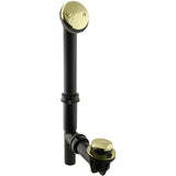 Westbrass 593144-4-01 14 Black Poly Tubular Bathtub Waste & Overflow Assembly with Tip-Toe Drain Plug and 2-Hole Faceplate, Poli