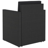 Vidaxl Patio Chair With Cushions - Stylish Poly Rattan Outdoor Furniture, Black, Comfortable And Durable For Garden, Balcony And Patio Setting