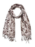 Elegant Scarf Studio WomenS Soft Lightweight Rayon Abstract Floral Printed Scarf | Stylish Stole With Tassels | SkinFriendly, A
