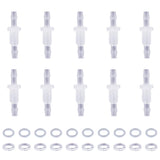 10 Packs 1/8 Hose Barb Thru-Bulk Bulkhead Fitting Plastic Hose Barb Fittings, Pipe Connector Fittings for Aquarium Fish Tank Gar