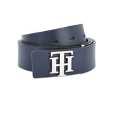 Tommy Hilfiger Solid Leather Mens Formal Single Side Belt (Navy, Frsz)