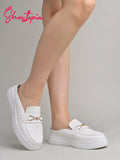 Shoetopia Smart Casual Comfortable White Loafers For Girls-Eu36,Bronze,3,B0D5HF4KCM