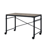 Benjara Writing Desk with Casters and Nail Accents, Black