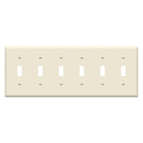 ENERLITES Six Gang Light Switch Wall Plate, Toggle Switch Plate, 6-Gang Standard Size 4.50 x 11.81, Unbreakable Polycarbonate Th