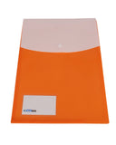 Dataking Expandable Double Pocket Vertical My Clear Bag With Name Card, Set Of 12, Color:Orange, Size:Fc