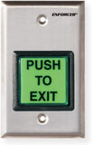 SecoLarm SD7202GCPEQ ENFORCER LED Illuminated RTE Singlegang Wall Plate with Large Green Button, Large Illuminated Push Butt