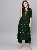 Gosriki Women'S Rayon Printed Straight Kurta With Palazzo Set (Presha Green_Xl),Green,,B08RBXWTLD