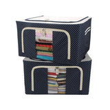 Wandf 66 Ltr Foldable Steel Frame Cloths Zip Organizer Bag And Oxford Fabric Storage Living Cover Boxes For Wardrobe Shelves Clo