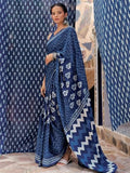 Libas Women'S Cotton Saree (16133_Indigo)