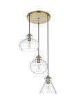 Living District Destry 3-Light Metal Pendant In Chrome And Clear