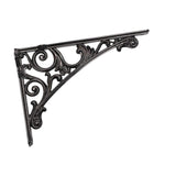 MERISHOPP Wall Shelf Bracket Rustic Shelving Bracket for Indoor Outdoor Shelves Pantry Black