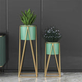 Nmt Metal Decorative Modern Indoor Planters Flower Pots Home Garden Decor Planter For Living Room Bedroom Interior, Set Of 2 (Gr