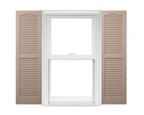 Homeside Open Louver Vinyl Shutters (1 Pair) - 12 x 55-730 Sandstone