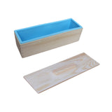 ZOOMELLA Rectangular Silicone Mould Wooden Box Silicone Soap Loaf Mould for DIY Craft Blue|Soap Molds|Crafts
