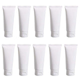 UPSTORE 20PCS White Plastic Refill Cosmetic Soft Tubes Leakproof Makeup Travel Packing Vials Bottles with Flip Cover Sample Stor