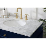 Elegant Decor Park Avenue 72 Metal Mdf Marble Double Bathroom Vanity In Blue