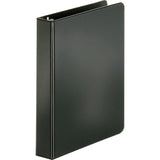 Business Source 28523 Round Ring Binder, 1Inch Capacity, 81/2Inch x51/2Inch , Black