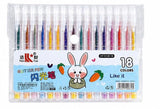 Levin 18pcs Colorful 1.0mm Smooth Writing Glitter Gel Pen Set School & Office Use Sparkling Gel Ink Plastic Material