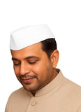 Fqzilon Cotton White Authentic Gandhi Topi Traditional White Cap Marathi Wedding Pooja Cap For Present In Functions Maharashtria