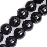 GEM-Inside Black Agate Gemstone Loose Beads Natural 18mm Round Stripe Crystal Energy Stone Power for Jewelry Making 15