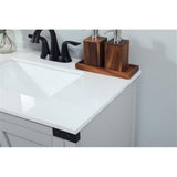 Elegant Decor Grant 30 Aluminum Mdf Single Bathroom Vanity In Gray