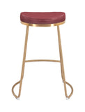 Bree Counter Stool (Set Of 2) Burgundy & Gold
