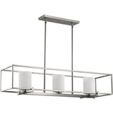 Progress Lighting Chadwick Collection 3-Light Etched Opal Glass Modern Chandelier Light Brushed Nickel, 8.75x40.00x40.00