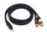 Monoprice Audio Cable Premium Stereo Male to 2 RCA Male, Gold Plated, 22AWG, 3 Feet, Black