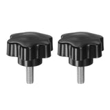 HARFINGTON 2pcs Star Knobs M8 x 20mm 304 Stainless Steel Threaded Stud 46mm Plastic 6-Star Head Hand Tightening Thumb Screw Clam