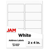 JAM PAPER Shipping Address Labels - Standard Mailing - 2 x 4 - White - 120/Pack