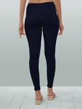 Lyra Women Solid Premium Cotton Ankle Length Leggings | Mid-Waist | Fashionwear Deep Navy L