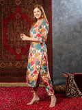Gosriki Women'S Rayon Blend Straight Printed Kurta With Pant (Samlok White-Jl-Gs_L_White_Large),White,,B0D73WD2B1