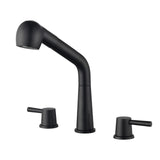 RULIA Kitchen Faucet, 2 Handles Kitchen Sink Faucet, 3 Holes Sink Faucet, Pull Out Kitchen Faucets, Bar Kitchen Faucet, Matte Bl