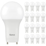 Sunco 16 Pack GU24 LED Bulb A19, 2 Prong Light Bulbs, 800 LM, 9W (60W Equivalent), 2700K Soft White, Dimmable, Twist & Lock GU24