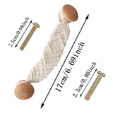 HWAQHDYL 2 Pack Bohemian Style Rope Knobs Door Handle Rope Knot Cabinet Drawer Cupboard Furniture Door Wooden Pulls Handles Draw