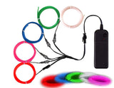 MaxLax EL Wire, Noise Reduction Neon Light 5 in 1 Meter (red,White,Blue,Green,Pink), Electroluminescent Wire for Halloween Decor