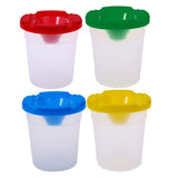 Uonlytech 5Pcs Transparent Paint Cups Leakproof Spill Washing Pen Cups with Lids Versatile for Watercolor and Craft Painting Ran