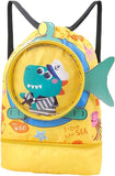 Asera Waterproof Cartoon KidS Swimming Bag Portable Beach & Sports Backpack With DryWet Separation (Yellow)