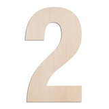 MGTECH 17 Inch Large Wooden Number 2, 1/4 in Thick Big Wood Number for Crafts and Wall Decor