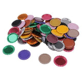 ATORSE 2x100 Piece Flattened Bottle Caps for DIY Hair Bows Pendant Craft Multicolor 2