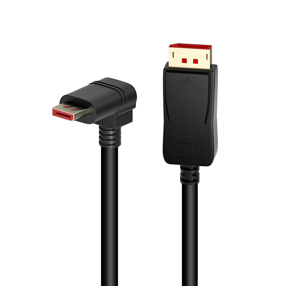 ALYYDBG 8K@60Hz 90 Degree Right Angle DP 1.4 Cable, Male to Male Right Angled Displayport 1.4 Cable Cord 8K@60Hz, 4K@144Hz, 2K@1