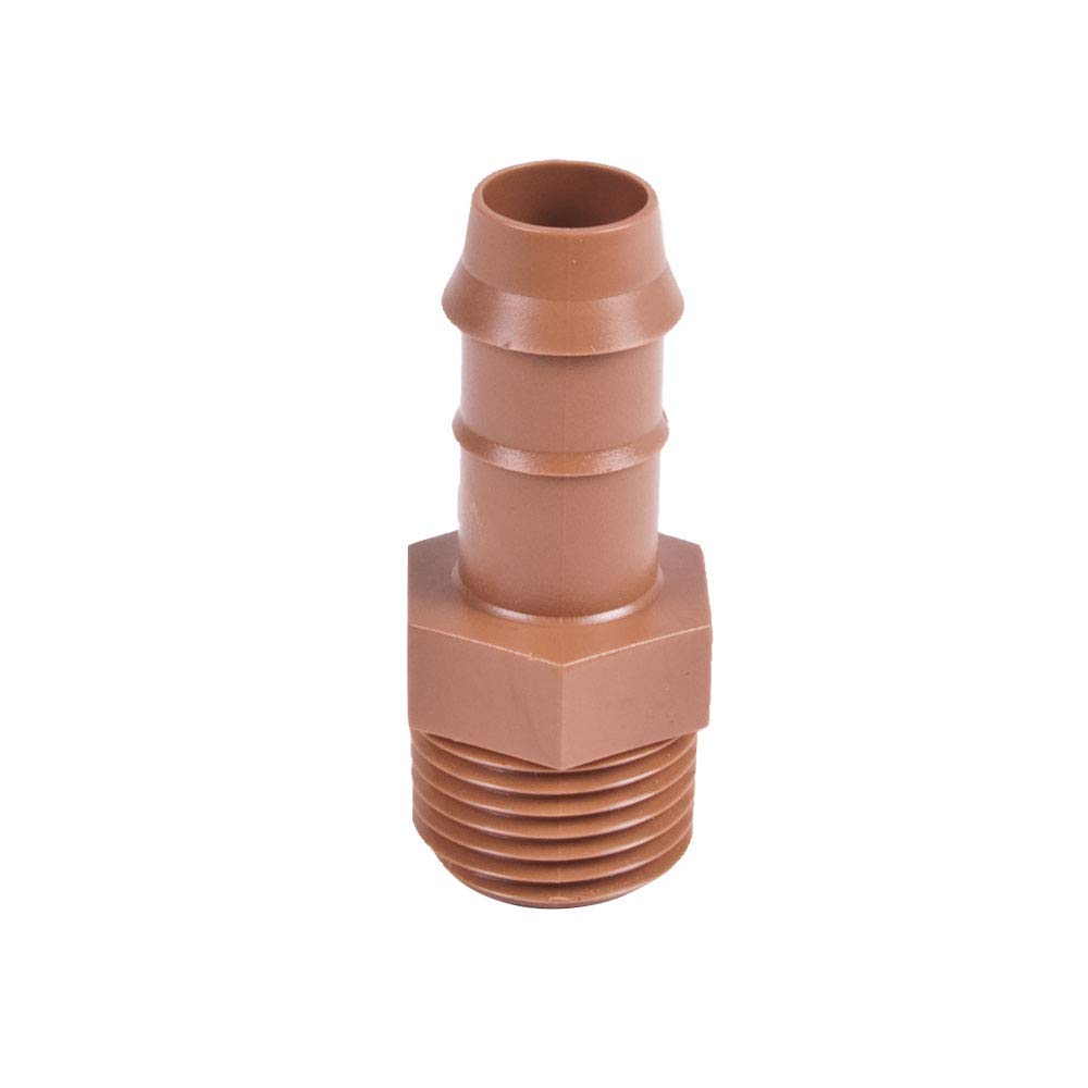 (20-Pack) Drip Irrigation Brown Barbed Adapter Coupling Fittings - Fits 1/2