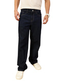 Thomas Scott Mens Loose Mid Rise 100% Cotton Baggy Fit Jeans, Dark Indigo, 28