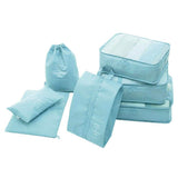 Eopzo Packing Cubes 7 Pcs Travel Luggage Packing Organizers Set With Toiletry Bag (Blue)