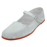 Shoes 18 Womens Cotton China Doll Mary Jane Shoes Ballerina Ballet Flats Shoes (5, 114 White Canvas)
