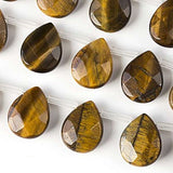Cherry Blossom Beads Yellow Tiger Eye Beads 12x15mm Faceted Top-Drilled Teardrop - 8 Inch Strand