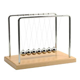 QLKUNLA Newtons Cradle Balance Balls Science Physics Gadget Desktop Decoration Kinetic Motion Toy for Home and Office (Beech,7 B